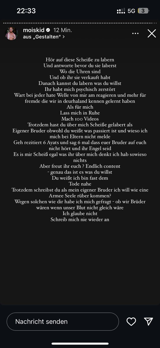 wasbruda06069's tweet image. Mois hat ein Video veröffentlich in welchem er über seine Familie spricht und erwähnt, dass seine Brüder ihm damals die Uhren geklaut haben. Reaktionen folgen direkt: