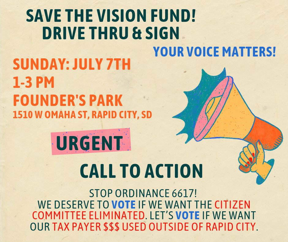 jamiegiedd's tweet photo. #YourVoiceMatters 🗳 Sign the petition. Demand any change to Vision Fund be put to a vote! #rapidcitysd city limit registered voters deserve a say in how $91million tax payer 💵 are spent. Stop the Citizen Committee from being eliminated! #VisionFund #community  #WeAreSoDak https://t.co/z3471tMOQD