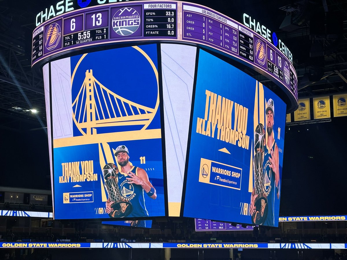 Warriors thank Klay at Chase Center.