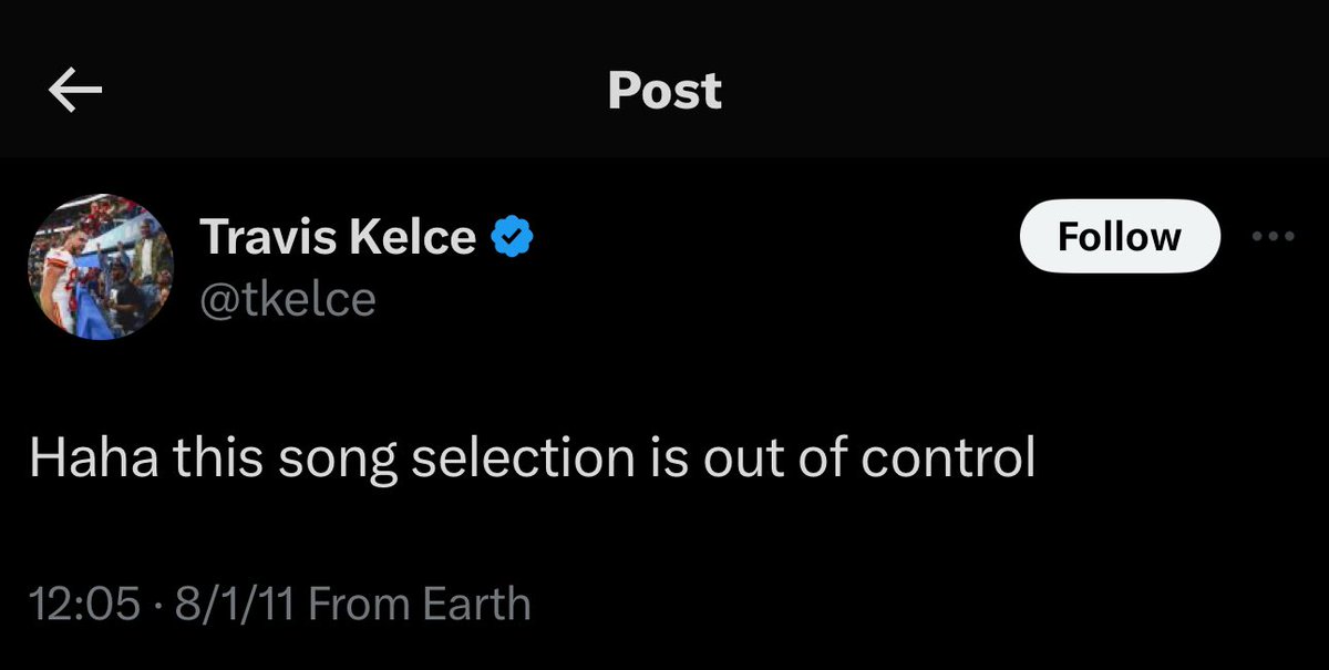 tswifterastour's tweet photo. SO TRUE @tkelce 😭 #AmsterdamTSTheErasTour https://t.co/BeLne8vK3y
