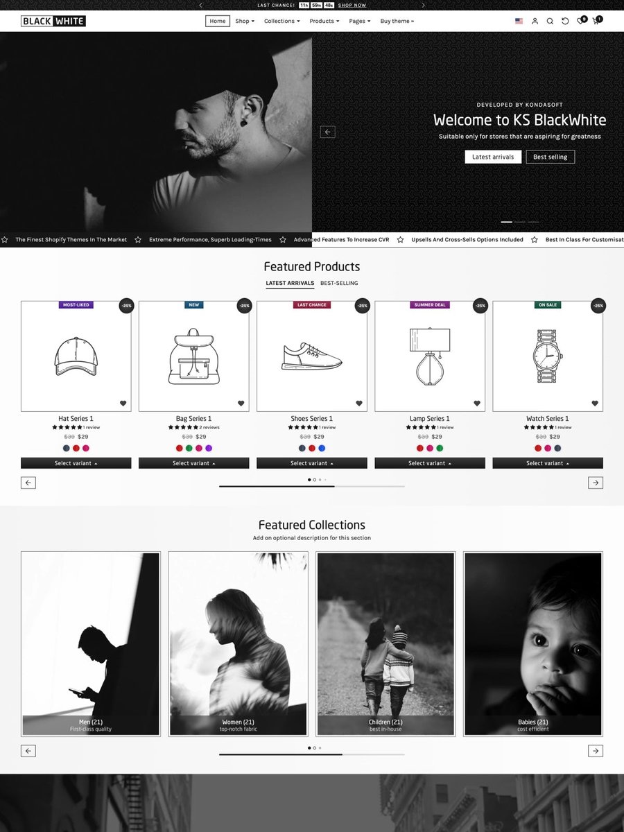 kondasoftdev's tweet image. KS BlackWhite - Suitable only for stores that are aspiring for greatness - July 2024, Premium Shopify Theme Released

kondasoft.com/collections/sh…

#shopify #shopifytheme #shopifydev