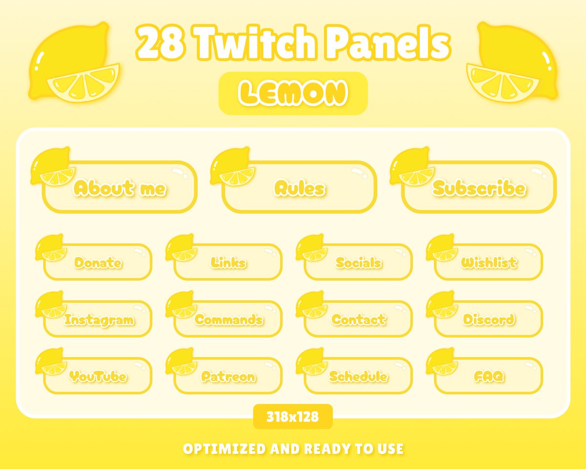 simpixdesigns's tweet photo. Another cute Strawberry Shortcake inspired stream panels 🍋✨

Lovely Lemon Meringue this time 🍋
#streamer #twitchstreaming #KickStreamers #kick #TwitchStreamers #streamassets #twitchassets #digitalart #etsystore #etsy https://t.co/Scr9GMH66P