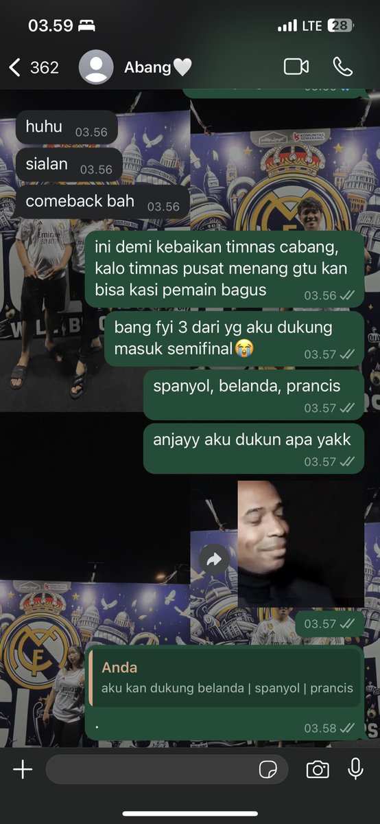 apa pencapaian terbesarmu as fans baru euro? sekali stand lgsg ramal final bro. yg aku notes . itu chat dari awal fase group😭😭😭 bjir bisa2nya dukung 3, eh semuanya 4 besar. yok yg mau pasang taruhan tanya dulu aku pegang mana wkwk