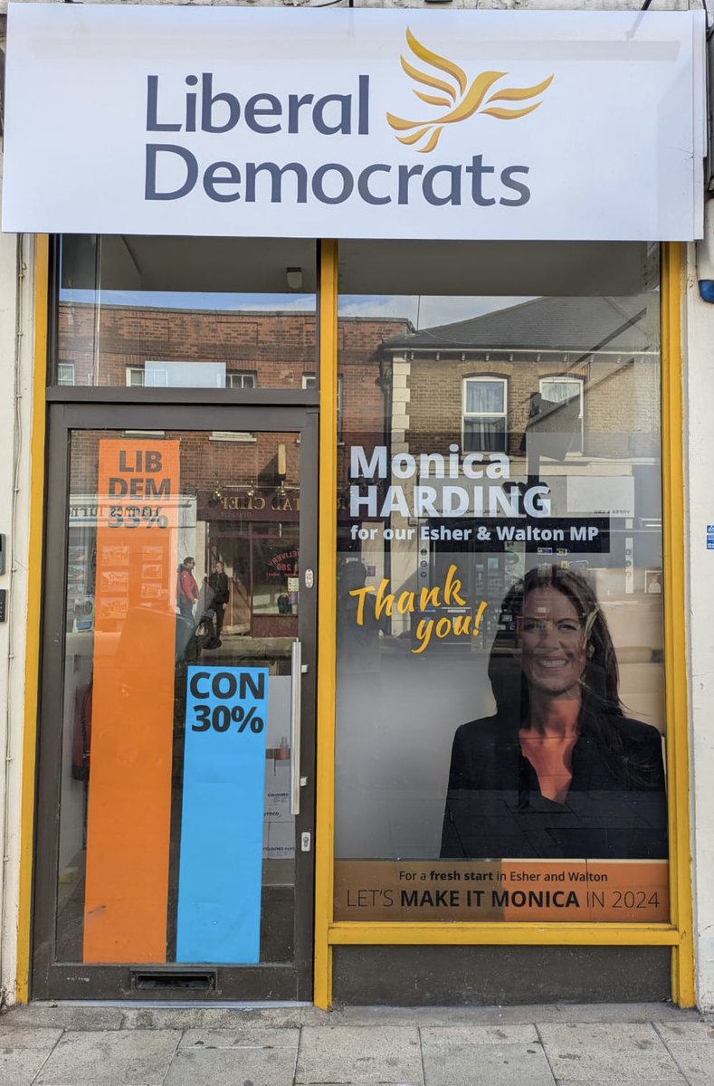 Monica Harding MP (@monicabeharding) on Twitter photo Our #EsherandWalton office has had a little upgrade. <a href="/LibDems/">Liberal Democrats</a> love a bar chart. #GeneralElection Our #EsherandWalton office has had a little upgrade. <a href="/LibDems/">Liberal Democrats</a> love a bar chart. #GeneralElection