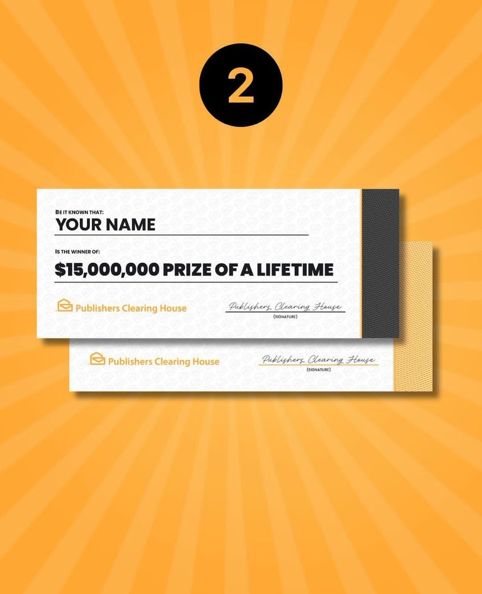 DaniellaLm2214's tweet image. we&apos;re giving our famous PCH &apos;big Check &apos; a major upgrade and we want YOU to help us choose the next design! Comment your favorite below and stay tuned to see which one takes the cake!🤩🎉
#bigcheck #resdesign #prizepatrol #publishersclearinghouse less