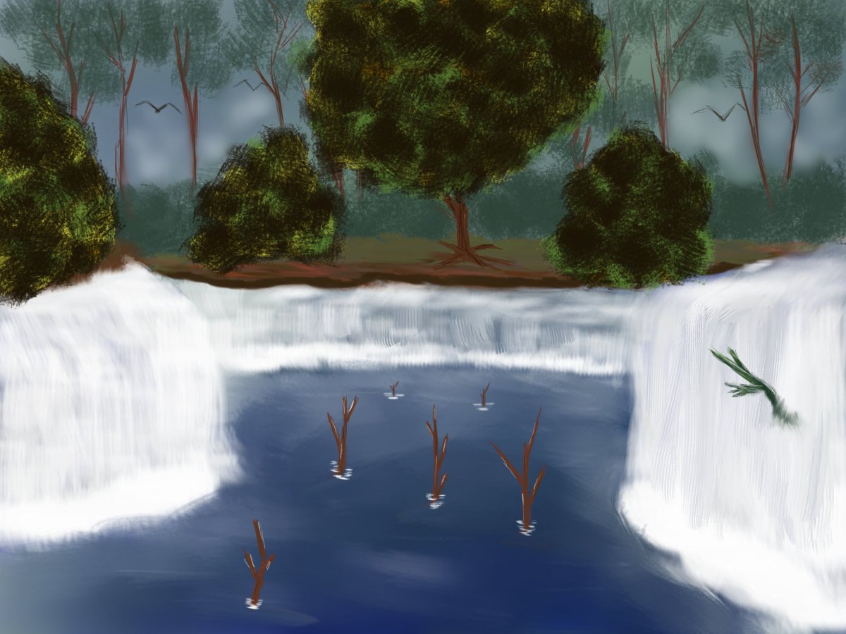 CreativeChaos_L's tweet photo. I DIGITAL PAINTED THIS AND I"M SO FUCKING PROUD OF IT!

Like, I started out trying to follow a Bob Ross tutorial but then I ended up going my own way once the waterfall hit

#art #BobRoss #DigitalPainting #Krita https://t.co/o2AneZPs7a
