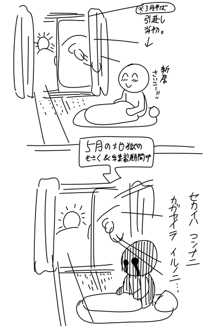 5月の地獄の模索&練習中(主に顔)はずっとこんな感じでした・・・☕🎐🌄 