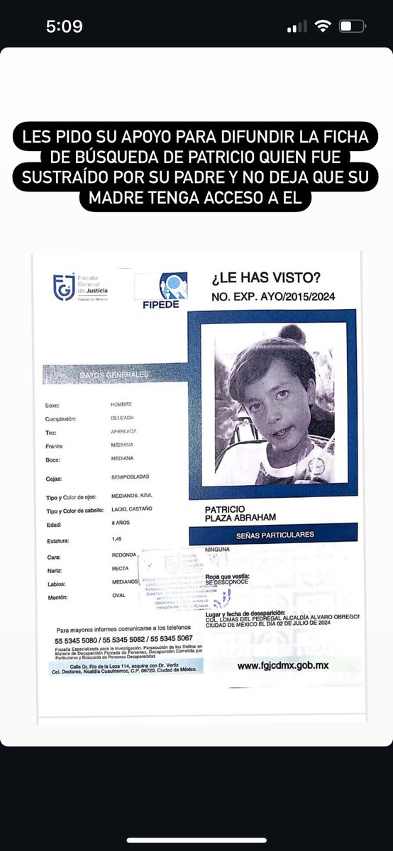 Pls RT… necesitamos su ayuda para difundir y encontrarlo