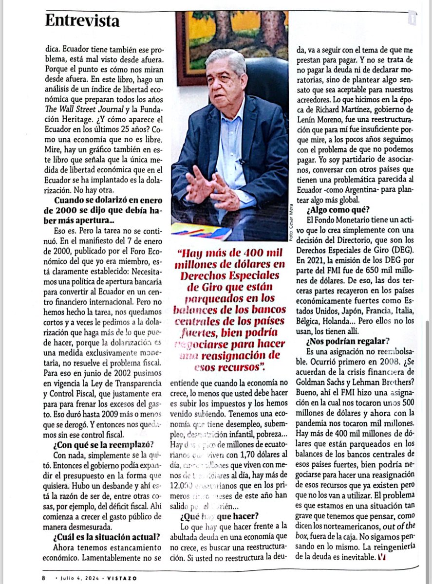 abdalabucaram's tweet photo. Excelente entrevista al economista Carlos Julio Emanuele, aquí están las soluciones para el país. https://t.co/eHzRcsdxt1