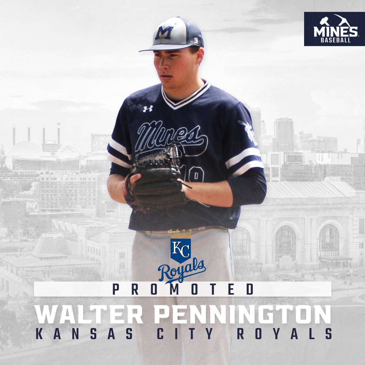Mines Baseball (@orediggersbsb) on Twitter photo Yesterday, on 7/5/24, the <a href="/Royals/">Kansas City Royals</a> called up Walter Pennington to the big-league roster - the first Oredigger to make "The Show" in over a century.
Friday night, he made his MLB debut in Denver. He was flawless in 0.2 IP including 1 K against his first batter. #HelluvaEngineer Yesterday, on 7/5/24, the <a href="/Royals/">Kansas City Royals</a> called up Walter Pennington to the big-league roster - the first Oredigger to make "The Show" in over a century.
Friday night, he made his MLB debut in Denver. He was flawless in 0.2 IP including 1 K against his first batter. #HelluvaEngineer