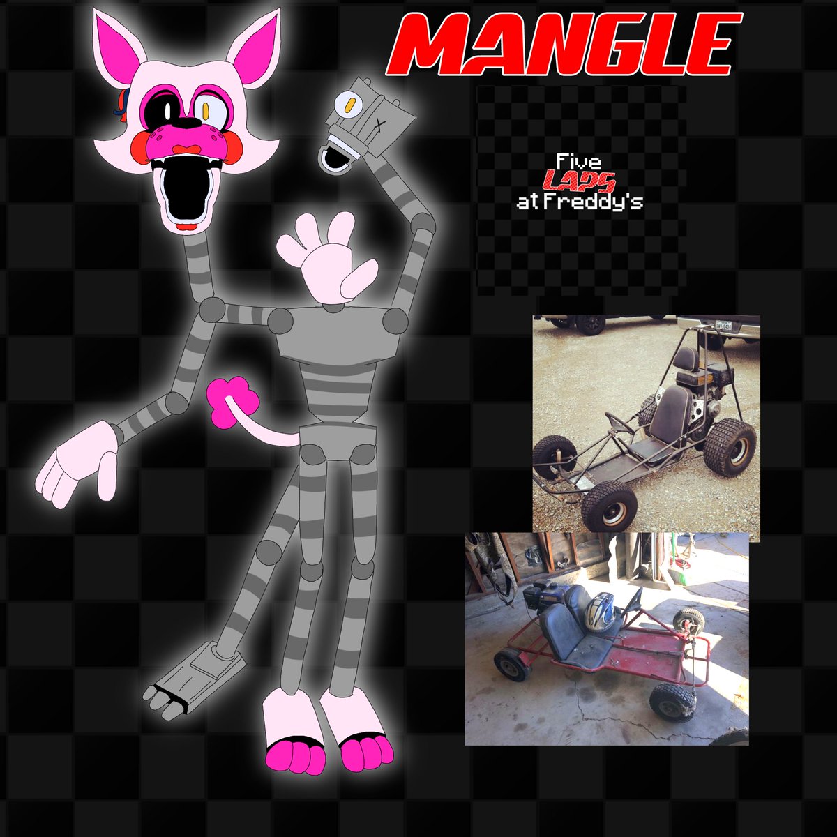 Five Laps at Freddy's Mangle concept in celebration of 900 followers!!
#FNaF #FLaP #fnafmangle #manglefnaf #fivelapsatfreddys
