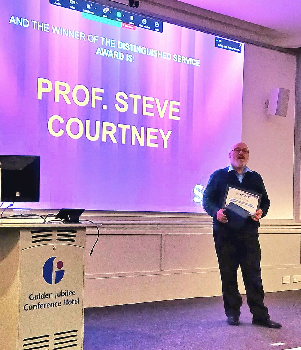 Prof Steve Courtney (@steb7steve) on Twitter photo Honoured to have tonight received the Distinguished Service Award, which is #BELMAS's highest accolade.
Thanks to my nominators and supporters, especially at <a href="/OfficialUoM/">The University of Manchester</a>, who have enabled and supported my research agenda.
#BELMAS2024 <a href="/EducationUoM/">Manchester Institute of Education (MIE)</a> <a href="/BelmasOffice/">BELMAS</a> Honoured to have tonight received the Distinguished Service Award, which is #BELMAS's highest accolade.
Thanks to my nominators and supporters, especially at <a href="/OfficialUoM/">The University of Manchester</a>, who have enabled and supported my research agenda.
#BELMAS2024 <a href="/EducationUoM/">Manchester Institute of Education (MIE)</a> <a href="/BelmasOffice/">BELMAS</a>
