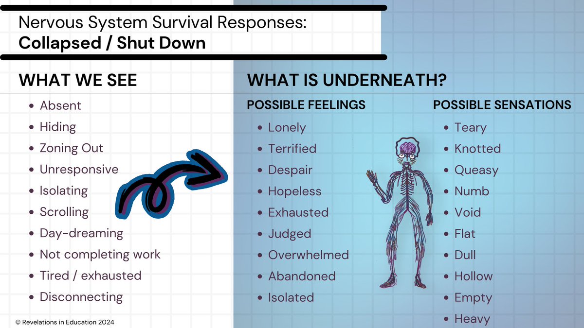 desautels_phd's tweet photo. What lives under our behaviors? We are no different than our children and youth! We have feelings and sensations! Our stress behaviors matter and look different in fight/ flight and shut down!   What do you experience when you are feeling or sensing safety and engagement? https://t.co/ZigILrxKR0