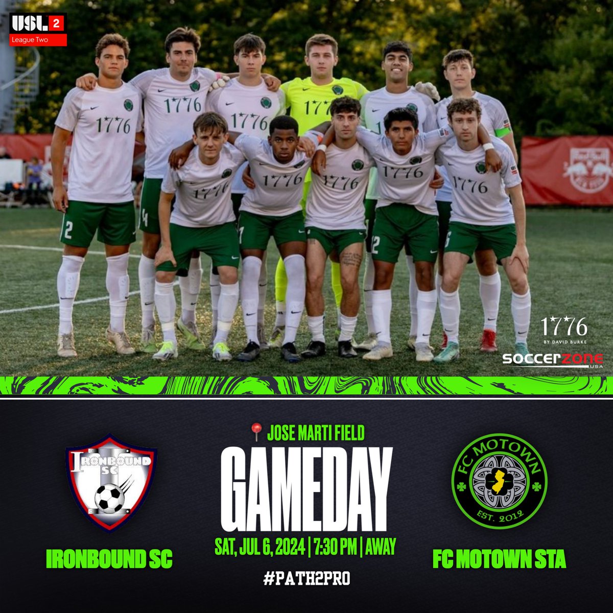 🍀GAME DAY🍀

🆚 Ironbound SC
📍Jose Marti Field
🕧Kickoff at 7:30 PM
🗓️ July 6, 2024🗓️

#path2pro #stastrong #fcmotown