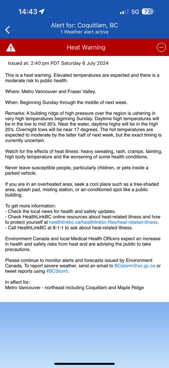 RyanVoutilainen's tweet image. #HeatWarning now issued for Metro #Vancouver &amp;amp; #FraserValley as conditions look to meet warning criteria from Sunday to mid-week. 
Again, be sure to hydrate and check on family &amp;amp; friends who may be susceptible to heat impacts or don’t have a/c!

#BCstorm #BCwx #YVRwx #YXXwx…