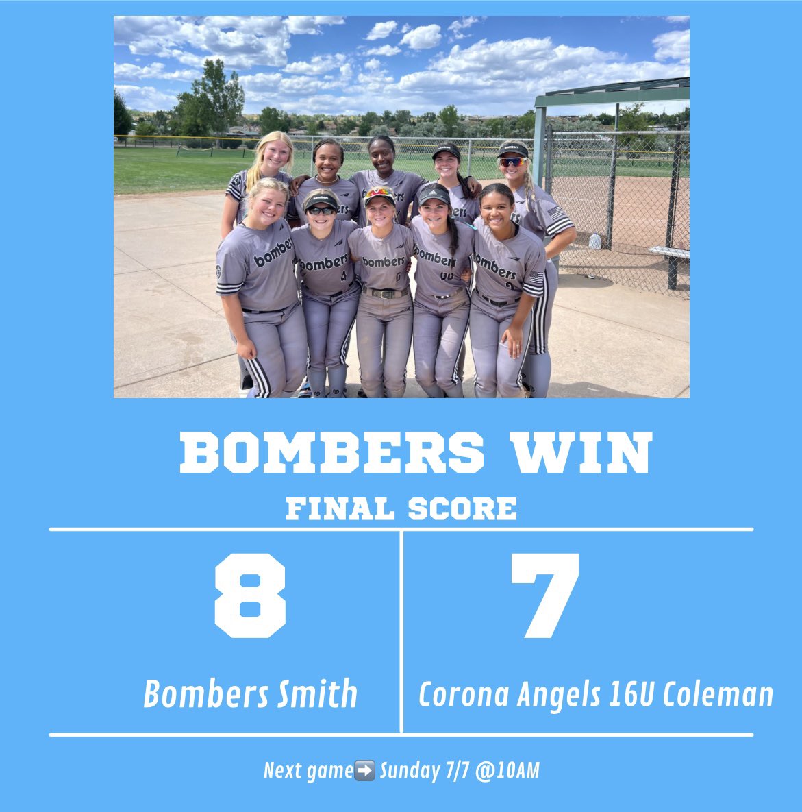 LA Bombers 16U - Smith (@labomberssmith) on Twitter photo π£A Southern hospitality win calls for going into the CHAMPIONSHIP BRACKET UNDEFEATED! π
Next game Sunday 7/7 <a href="/10AM/">ββ© βͺ β« β¬β‘</a> vs TBD π£A Southern hospitality win calls for going into the CHAMPIONSHIP BRACKET UNDEFEATED! π
Next game Sunday 7/7 <a href="/10AM/">ββ© βͺ β« β¬β‘</a> vs TBD