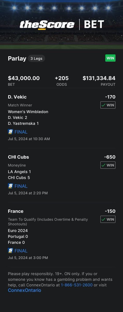 Nakas_'s tweet photo. Pretty Solid 24 Hours I think.

A $9,000 investment turned up to $245,000.

Good math in my books 😃

#sportsbettingpicks #GamblingCommunity #Wimbledon #SW19 #TennisBets https://t.co/wnTGT2c1tW