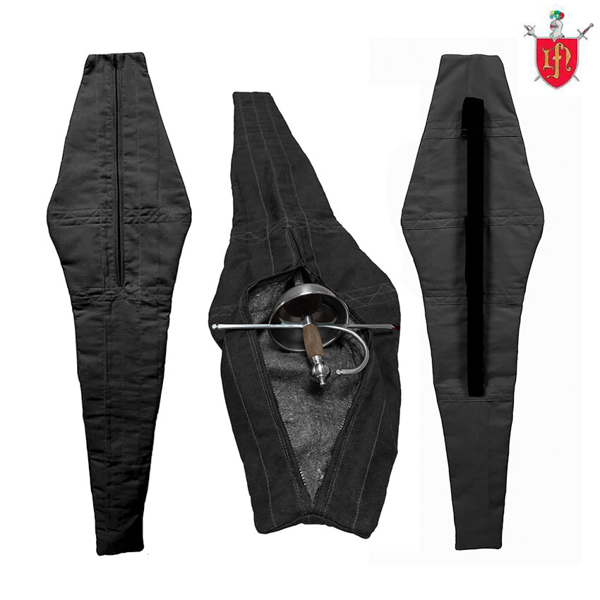 BOLSA PORTA ESPADAS DE ENTRENAMIENTO 
Ref: 139B3E0095139
nicofuduli.com/store/bolsa-po…
Material tipo sarga de algodón con un acolchamiento de fieltro fino interior, cremallera y correajes para transportar fácil, hasta 4 espadas.