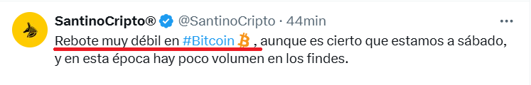 MiyagiCripto's tweet photo. "Rebote muy débil" dice Santino, jajaja. La madre que me parió 🤣 #Bitcoin ha subido 5.000$ en sólo 24h, de 53k a 58k, pero "rebote muy débil"🤣 Lo de este tío es increíble. Que se lo digan al short que abrió en 53k, a ver si el rebote es débil o no😅

#btc #crypto #criptomonedas https://t.co/M73VtpKTZB