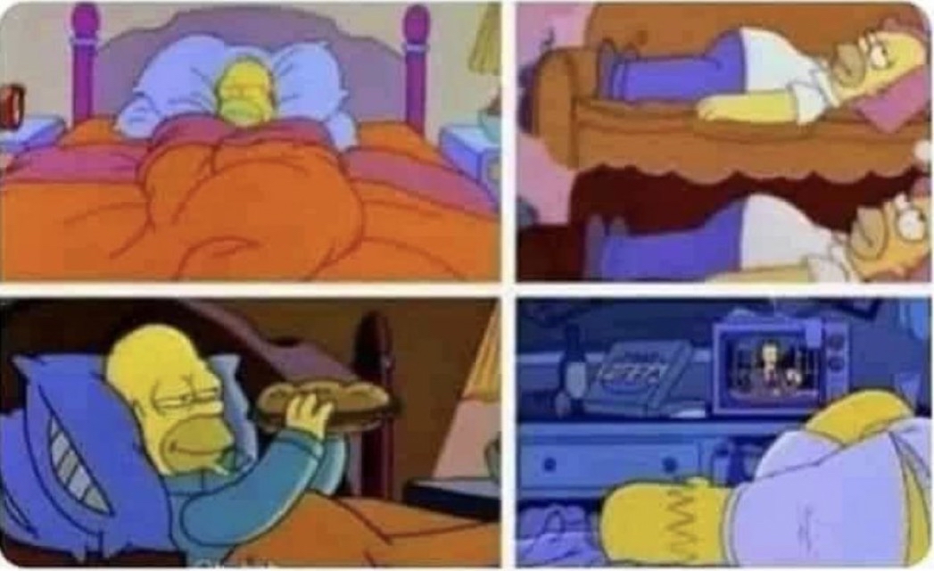 — ¿Y qué haces en tu casa si no sales?

Yo: