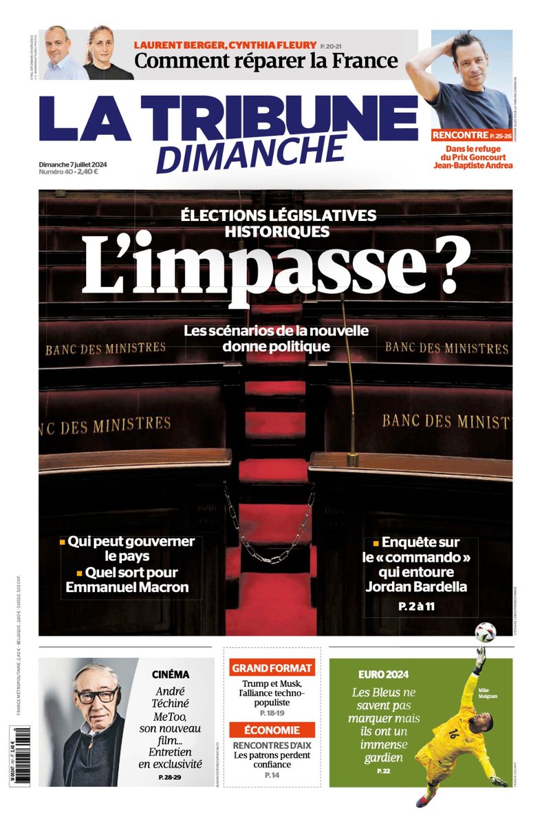 🚨 Découvrez notre « Une » de La Tribune Dimanche n°40, disponible chez votre marchand de journaux, sur notre app et sur notre site.
kiosque.latribune.fr/la-tribune-dim…