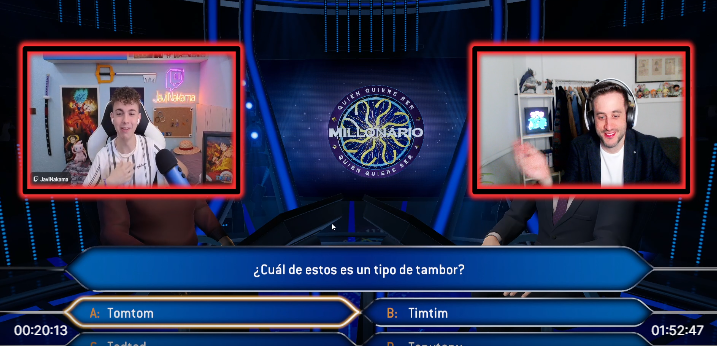 Increible primer programa de la nueva sección quien quiere ser millonario!! gracias <a href="/JaviNakama_/">Javier Ballesteros</a>  por inagurarla!