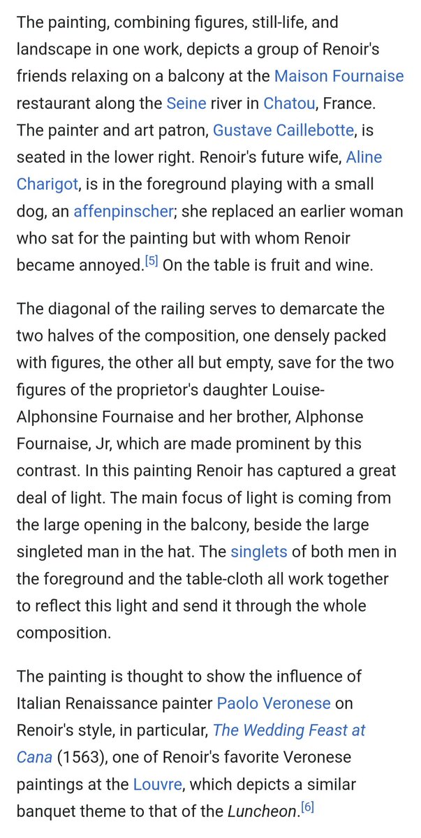ajnamdeplume's tweet image. Having seen #Renior's Luncheon of the Boating Party on display at an art museum, I'll go with that. Stunningly gorgeous painting, larger than I thought it would be (51"x68"), the colors are still vibrant and just so beautiful that you can't take your eyes off of it. 🫶🖼🖌🎨