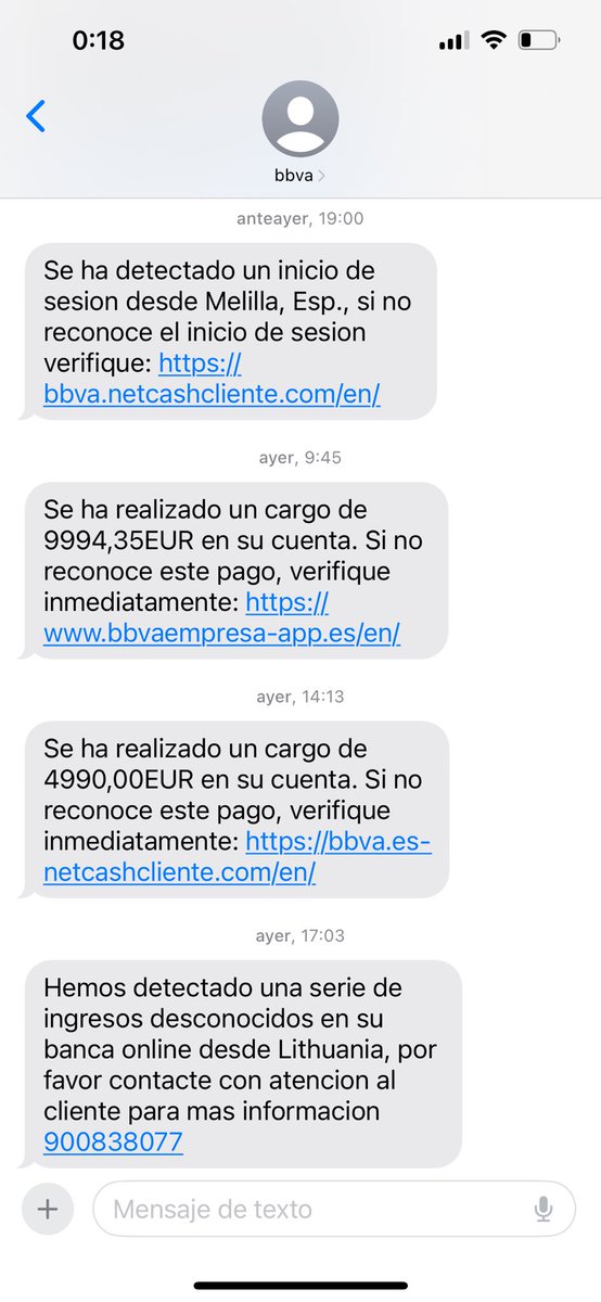 En menos de 3 días … intentos de #phissing