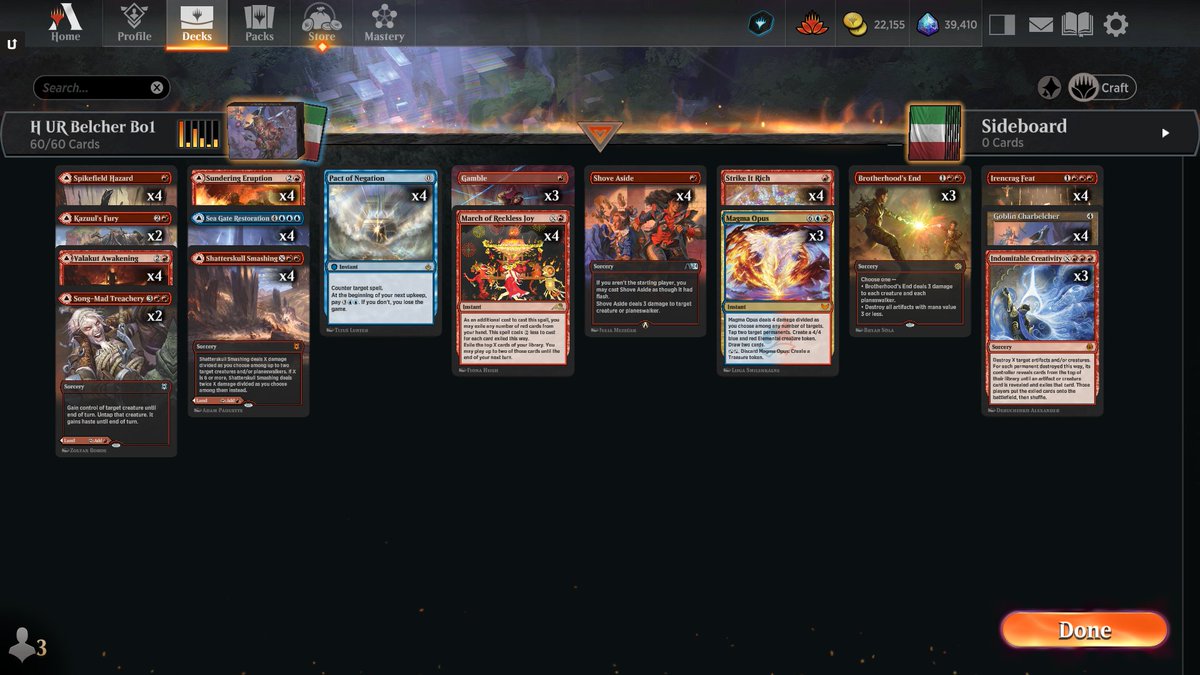 6 -0 Qualifier Play-In With UR Belcher.
The Deck: mtgazone.com/user-decks/hmz…
<a href="/mtgazone/">MTG Arena Zone</a> <a href="/ArenaDecklists/">Arena Decklists</a> <a href="/fireshoes/">Robert Taylor🔥</a>
#mtgarena #historic
