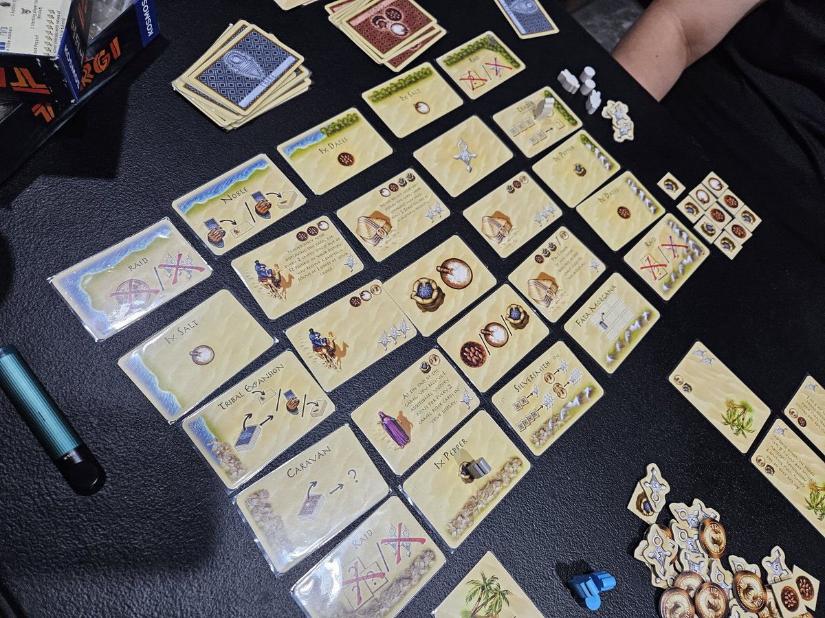 rgsunico's tweet photo. It's kinda bonkers that Tobie juggled playing #Targi while also playing #Mythwind at the same time. Super solid 2 player game.
#TAGSessions #TabletopGames #BoardGames https://t.co/aZgodaEzQc