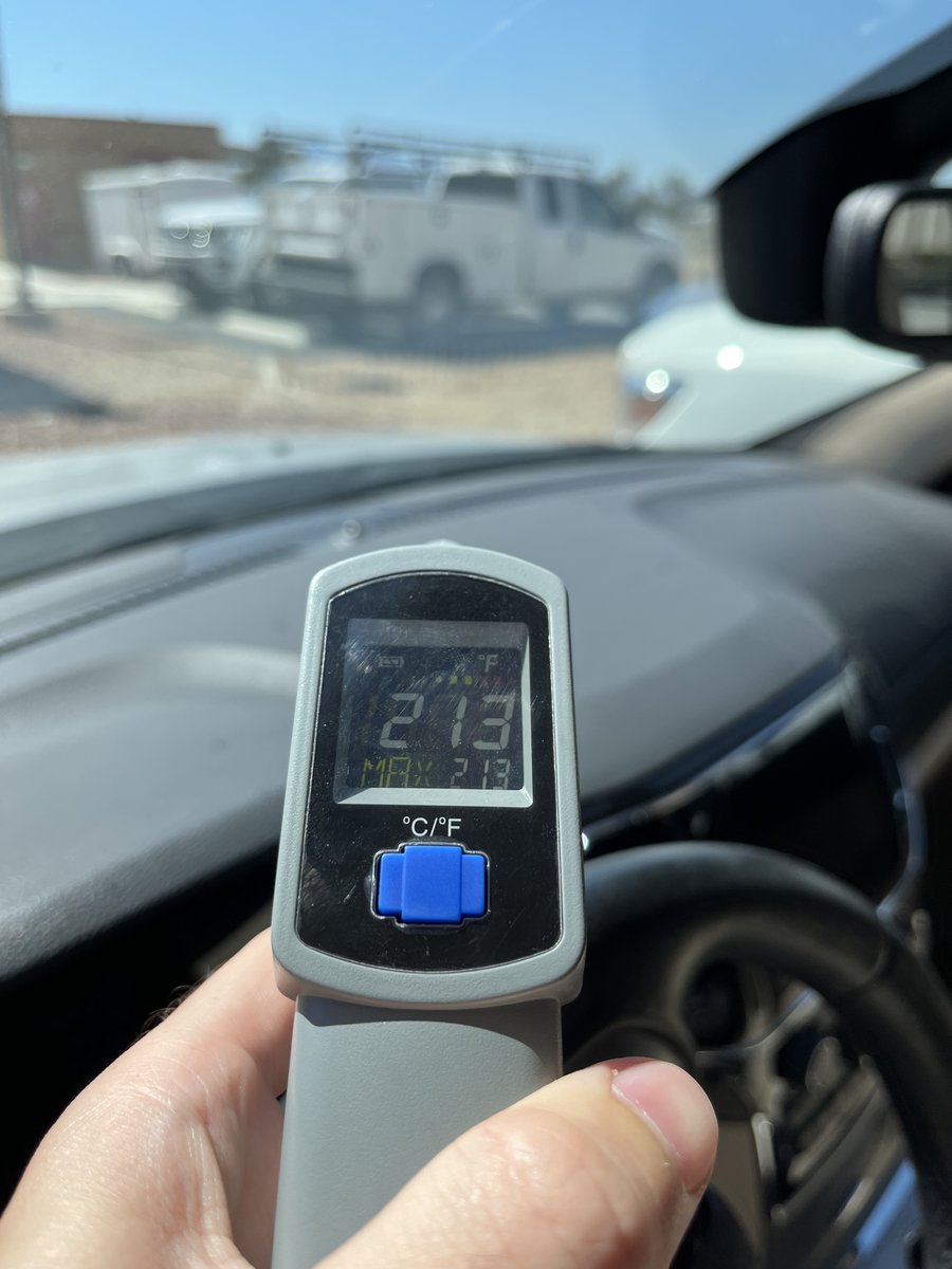 NWSVegas's tweet photo. Please, please, PLEASE!

Do NOT leave children or pets in a hot car. Here are some temperature readings from inside a vehicle with a silver exterior and mostly light-colored interior. #nvwx #HeatSafety https://t.co/oXOqcy9bt6