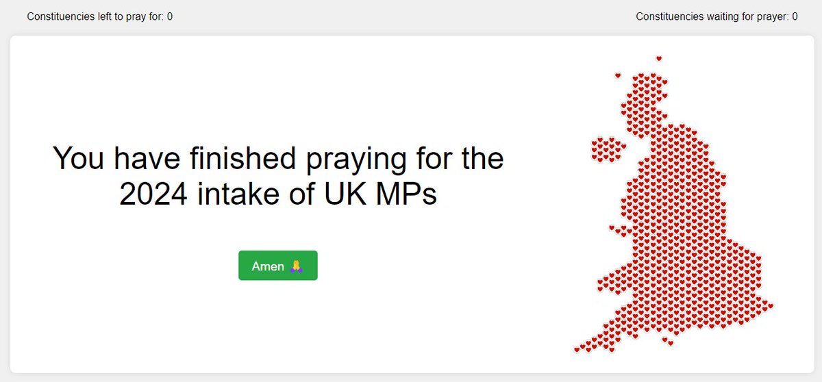 bmwelby's tweet image. All MPs and all constituencies are marked off my prayer #hexmap with the hearts to represent the love of God.