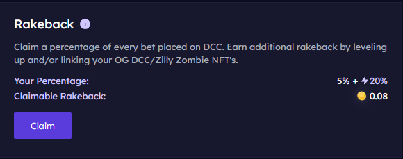 DegenCryptoClub's tweet image. Rev share and Rakeback being accrued daily. Just wait for the claim rewards for Rev share 😉

It pays to hold DCC Collection NFT's, literally!

Come play 👊

app.degencryptoclub.xyz