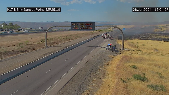 *UPDATE* *CLOSURE*

I-17 northbound is now closed near Sunset Point due to the vehicle fire at milepost 252. 

Expect delays and seek an alternate route. There is no estimated time to reopen the highway.
