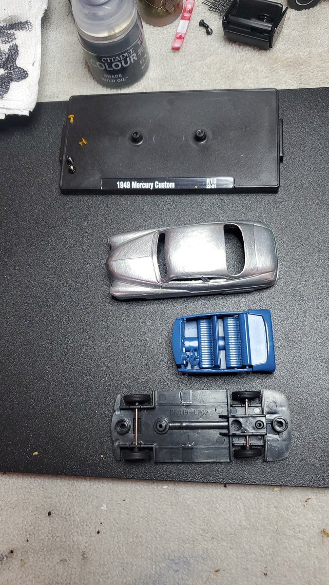 AdamJ44507's tweet photo. Update on the mercury. Body all cleaned up. Think I'm going to keep the blue interior. #gasland #carwars #fuelworld #tabletopgaming #madmax https://t.co/vyNX79hQat