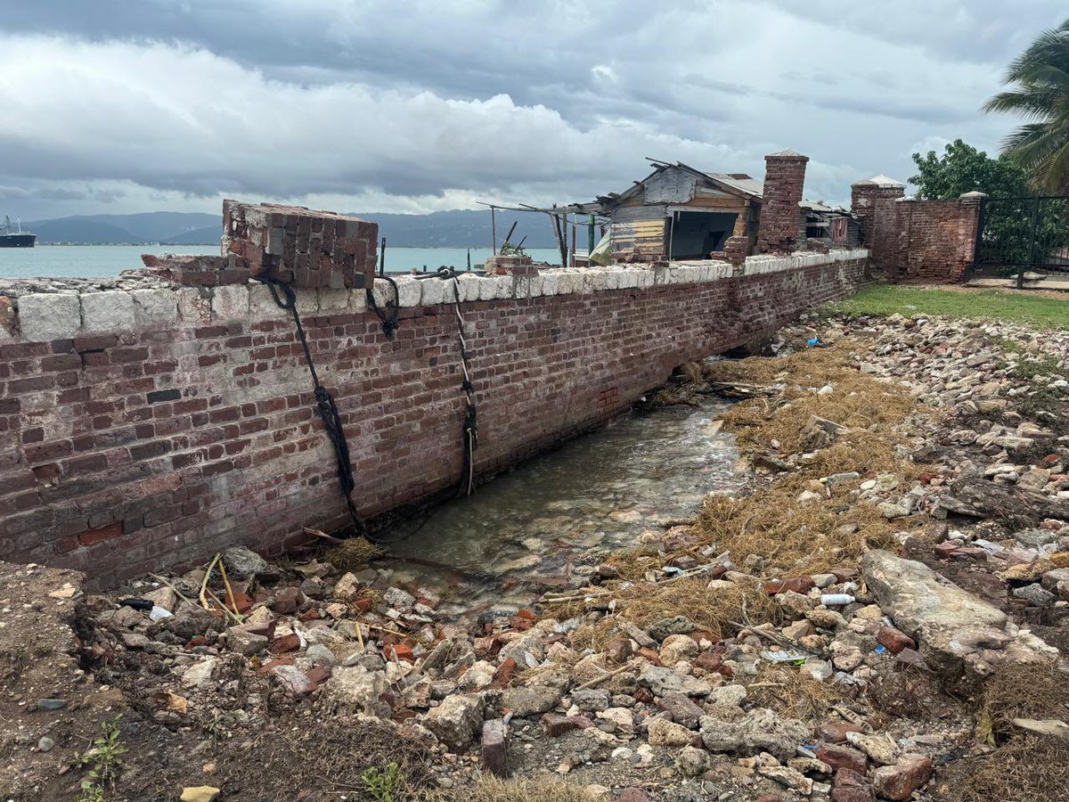 annapaolini's tweet photo. Climate change is a reality and is exponentially impacting SIDS. #hurricaneberyl was brutal and cultural institutions  &amp; heritage were not speared. Yesterday Hon Minister @Babsy_grange, her team and @CaribbeanUnesco assessed damages at Port Royal 🇯🇲, potential @UNESCO  WH site https://t.co/4y98QzOUO2