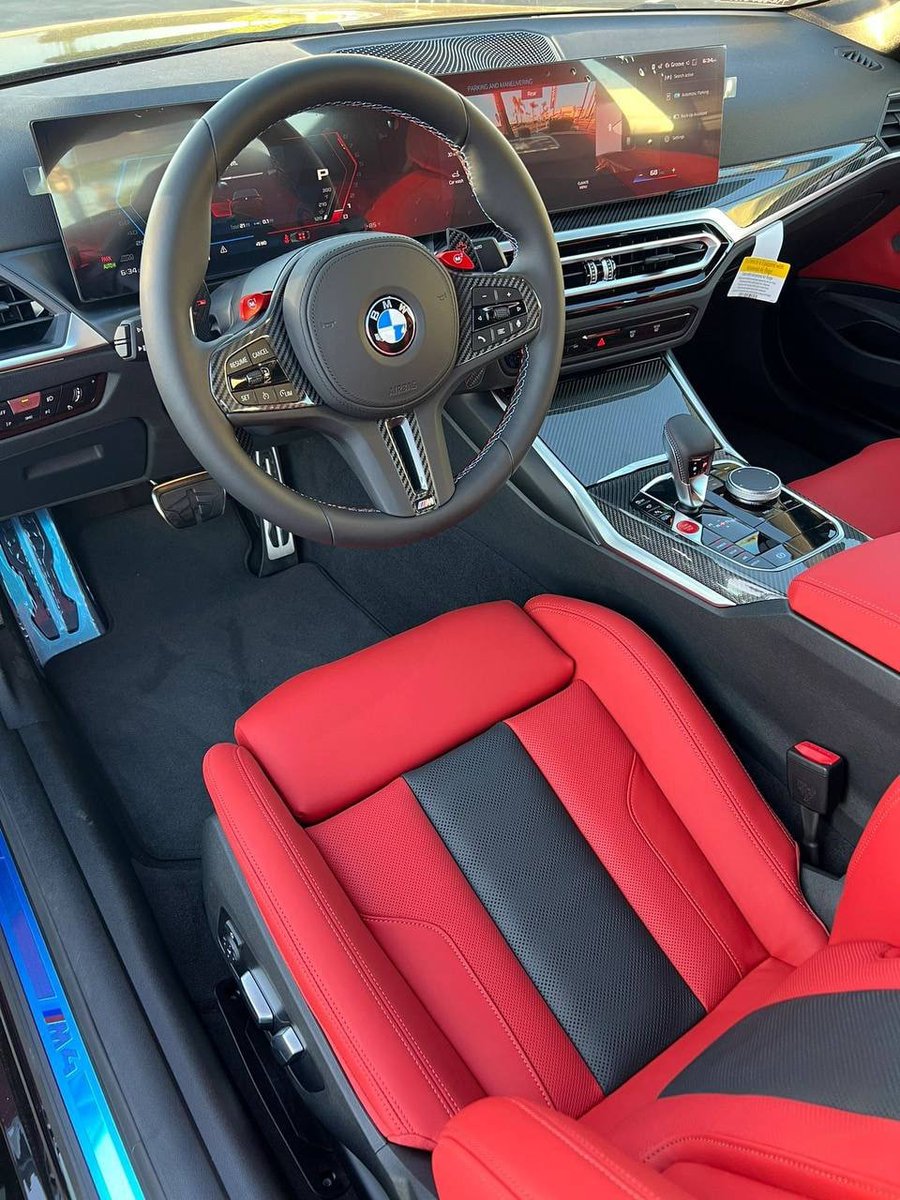 aria9874's tweet photo. "Introducing the stunning 2024 BMW M4 CX in Black Sapphire Metallic. With its sleek design, powerful performance, and luxurious red and black interior, this car is a true. Experience the ultimate driving experience with the new BMW M4 CX. 
#BMW #M4CX #LuxuryCars" https://t.co/3s3yIikuOX