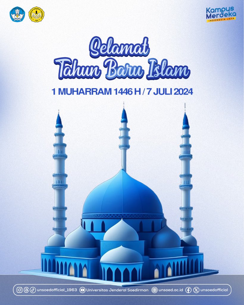 [Tahun Baru Islam 1 Muharram 1446 H]

Selamat Tahun Baru Islam 1 Muharram 1446 H🌙

Mari sambut tahun baru dengan penuh syukur dan lebih banyak melakukan amal kebaikan. Semoga Allah senantiasa memberkahi kehidupan kita di setiap langkah.