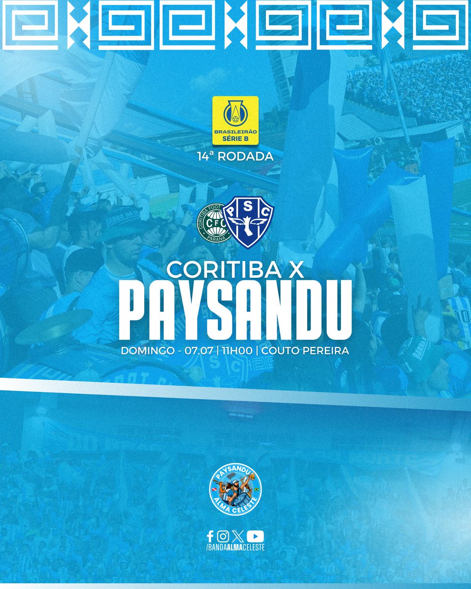 _almaceleste's tweet photo. Mais uma batalha fora de casa, em busca de +3 pontos. Vamos que eu acredito! 🎶🔵⚪️

🏆 Brasileirão Série B 
🆚 Coritiba x Paysandu
⏰ 11:00
🏟️ Couto Pereira 
📺 Premiere/Sportv

#BAC17Anos
#ABandaDoBicolor https://t.co/C7s6OHz85X
