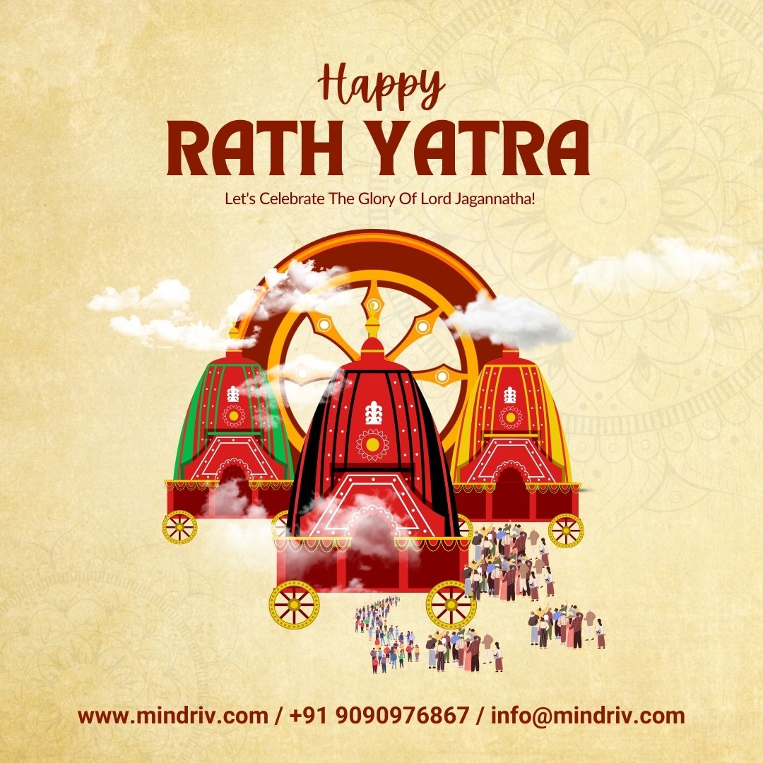 MindrivOnline's tweet photo. Mindriv wishes you a joyful #RathaYatra filled with love and blessings. May this festival bring you closer to your loved ones &amp; fill your life with joy &amp; prosperity. Let the divine blessings of Lord Jagannath guide you on a path of happiness and peace.

#RathaYatra2024 #mindriv https://t.co/KRod81QorK