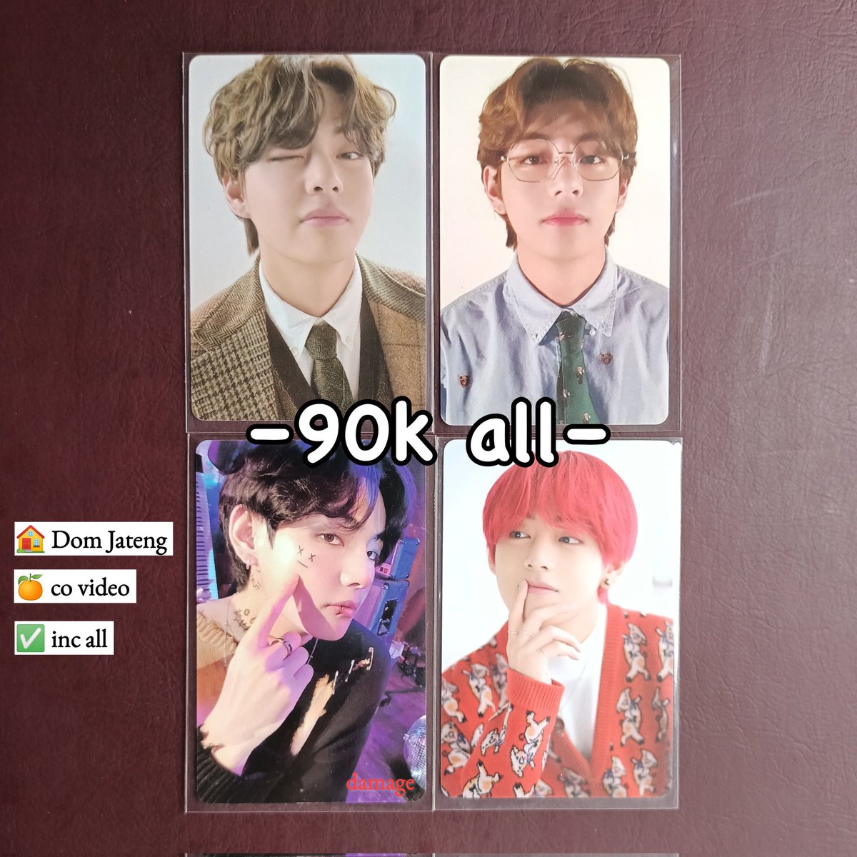 WTS / WANT TO SELL EVENT 7.7

AAB PC BTS TAEHYUNG
condi : drive.google.com/folderview?id=…

🚫 no sensi buyer, return, refund

t. amj jual photocard clearance sale bangtan sonyeondan tae v festa deco kit season greeting sg dicon 101 cherry