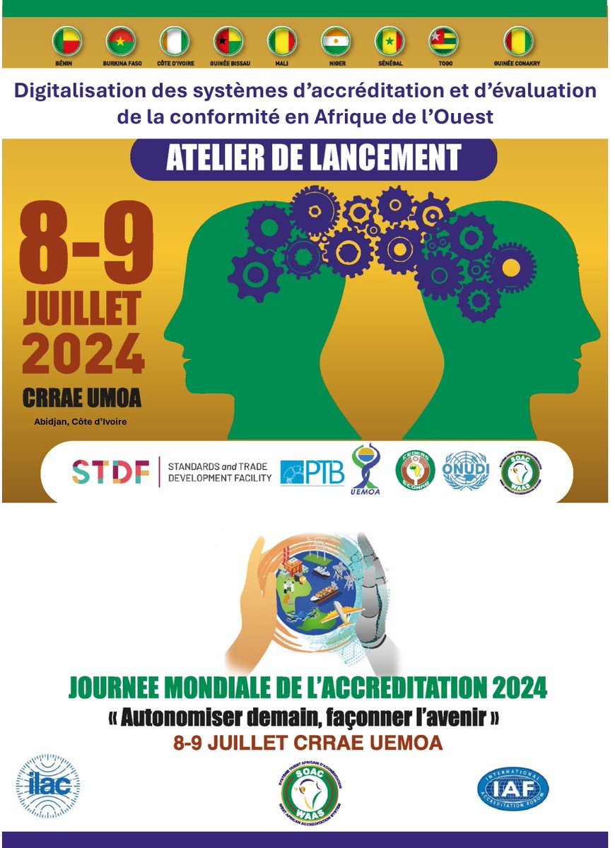 SOAC_WAAS (@soacwaas) on Twitter photo #WAD24 of <a href="/IAF_Global/">IAF</a> & <a href="/ILAC_Official/">ILAC</a>.#SOAC - <a href="/UEMOA_Officiel/">UEMOA_Officiel</a> celebration, Abidjan 🇨🇮. “#accreditation & conformity assessment systems Digitalisation in West Africa” Project launch, <a href="/wto/">WTO</a> #STDF funded, executed by <a href="/UNIDO_QI/">UNIDO Quality Infrastructure</a>. Key guests: <a href="/UNIDO/">UNIDO</a>, <a href="/EAaccreditation/">EA Accreditation</a> <a href="/AFSCA_Conso/">AFSCA</a>. #WAD24 of <a href="/IAF_Global/">IAF</a> & <a href="/ILAC_Official/">ILAC</a>.#SOAC - <a href="/UEMOA_Officiel/">UEMOA_Officiel</a> celebration, Abidjan 🇨🇮. “#accreditation & conformity assessment systems Digitalisation in West Africa” Project launch, <a href="/wto/">WTO</a> #STDF funded, executed by <a href="/UNIDO_QI/">UNIDO Quality Infrastructure</a>. Key guests: <a href="/UNIDO/">UNIDO</a>, <a href="/EAaccreditation/">EA Accreditation</a> <a href="/AFSCA_Conso/">AFSCA</a>.