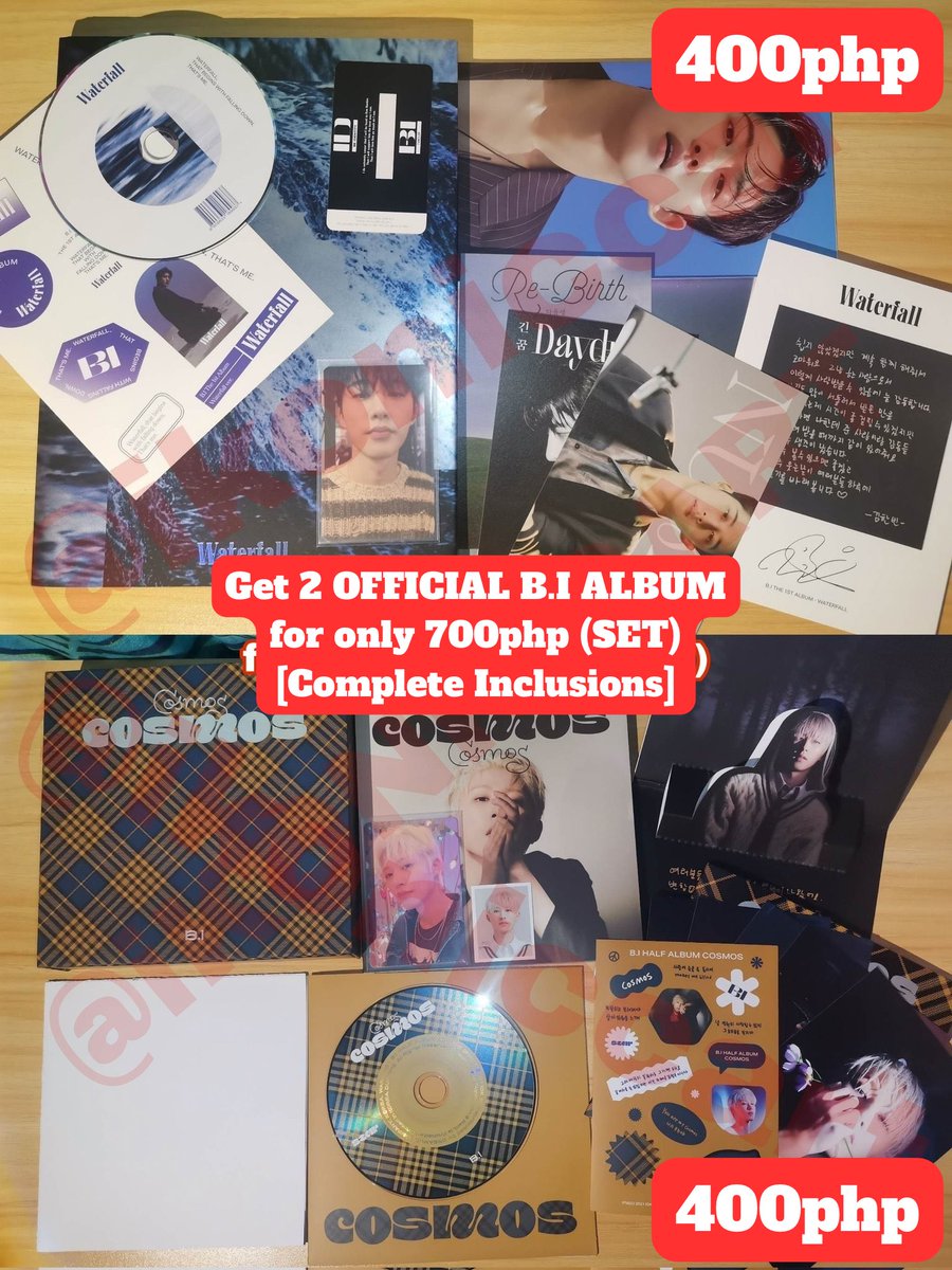 ikoniccart's tweet photo. #konycart 🛒
— KIM HANBIN (BI) COSMOS ALBUM (Star Version) &amp; WATERFALL ALBUM

≫ COMPLETE INCLUSIONS (see 'da pics)
- Pc, Postcard, Sticker, Cd, etc.
≫ Unsealed but GOOD CONDITION

Price: 700php (For BOTH Album)
MOP: GCASH
🚚: Direct Jnt
📍: Nueva Ecija/Tarlac https://t.co/Lguvg9qvnf