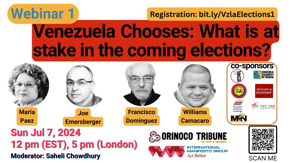 OrinocoTribune's tweet photo. If you want to have an anti-imperialist updated perspective about the presidential elections in Venezuela you have to join us tomorrow!

Registration: https://t.co/m7WZ4lyC1k https://t.co/SImfK2xVzO