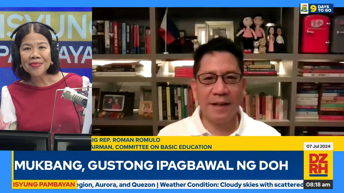 #LiveSaDZRH: Pasig City Rep. <a href="/CongRomanRomulo/">Roman Romulo</a>, Chairman, Committee on Basic Education #IsyungPambayan #SamaSamaTayoPilipino 

FB: fb.watch/t9BsVKYTZT/