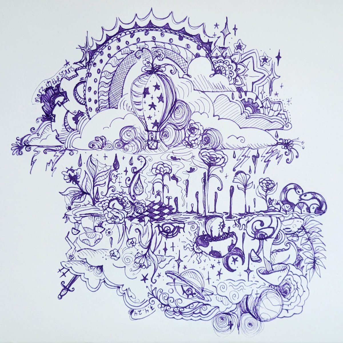 Marz_InTheStars's tweet photo. I spent my 'Independence Day' drawing this✨️
💜
Watchu think?
★🫀★
#AliceInWonderLandCore #topseyturvy #Circuscore #fourtwenty #inkart https://t.co/NFgoXlaw2T