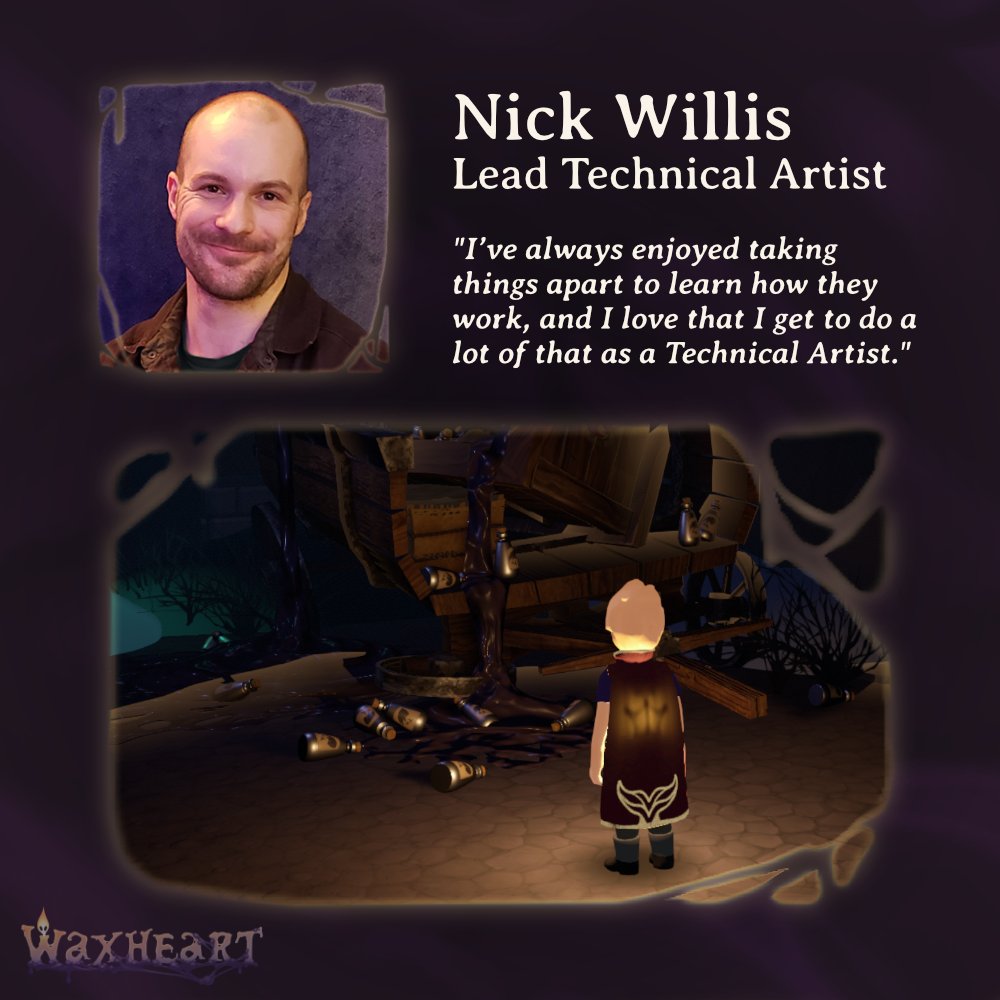 The WaxHeart team is made up of so many amazing volunteer devs, and we want to shine a spotlight on the talent we get to work with. So to kick it off, we’ve done a little write up introducing our Lead Technical Artist, Nicholas Willis! Check it out here:

linkedin.com/feed/update/ur…