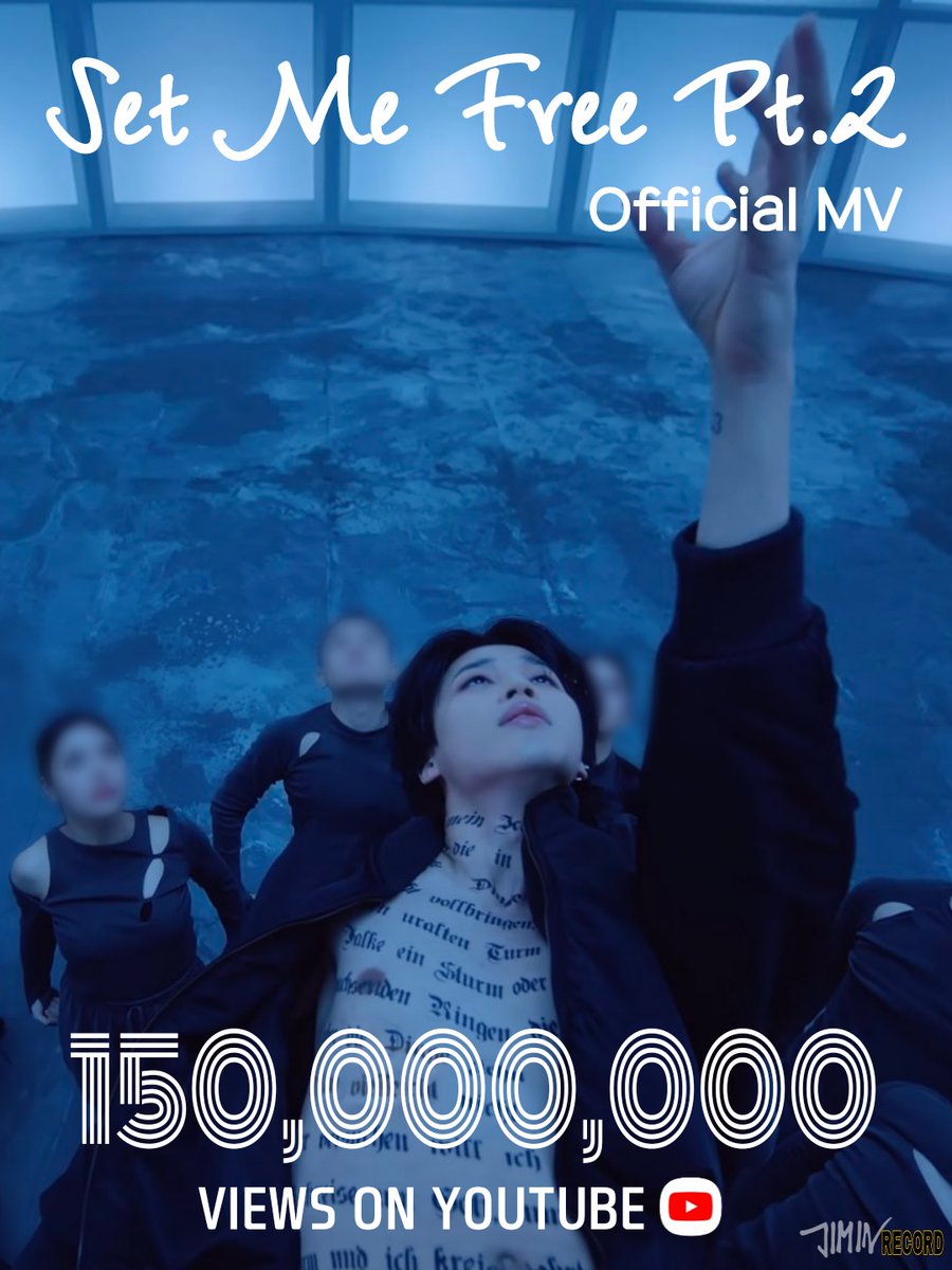 JIMIN_RECORD13's tweet photo. 지민의 "Set Me Free Pt.2" Official MV 유튜브 조회수가 1억 5000만 뷰를 돌파하였습니다.

축하해요 지민 🎉 

#SetMeFree_Pt2 
#JIMIN #지민 #ParkJimin 
@BTS_twt https://t.co/rSfCGUbjF8