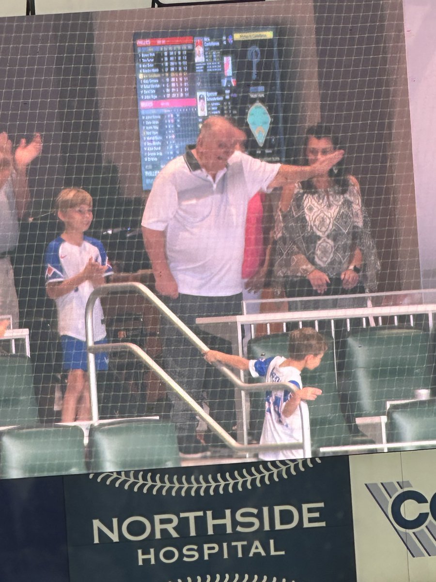 Chills just now at Truist Park, where legendary #Braves manager Bobby Cox was shown on the videoboard and waved to the crowd as he received a long standing ovation. The Hall of Famer has only attended a couple of games since suffering a massive stroke in April 2019.
