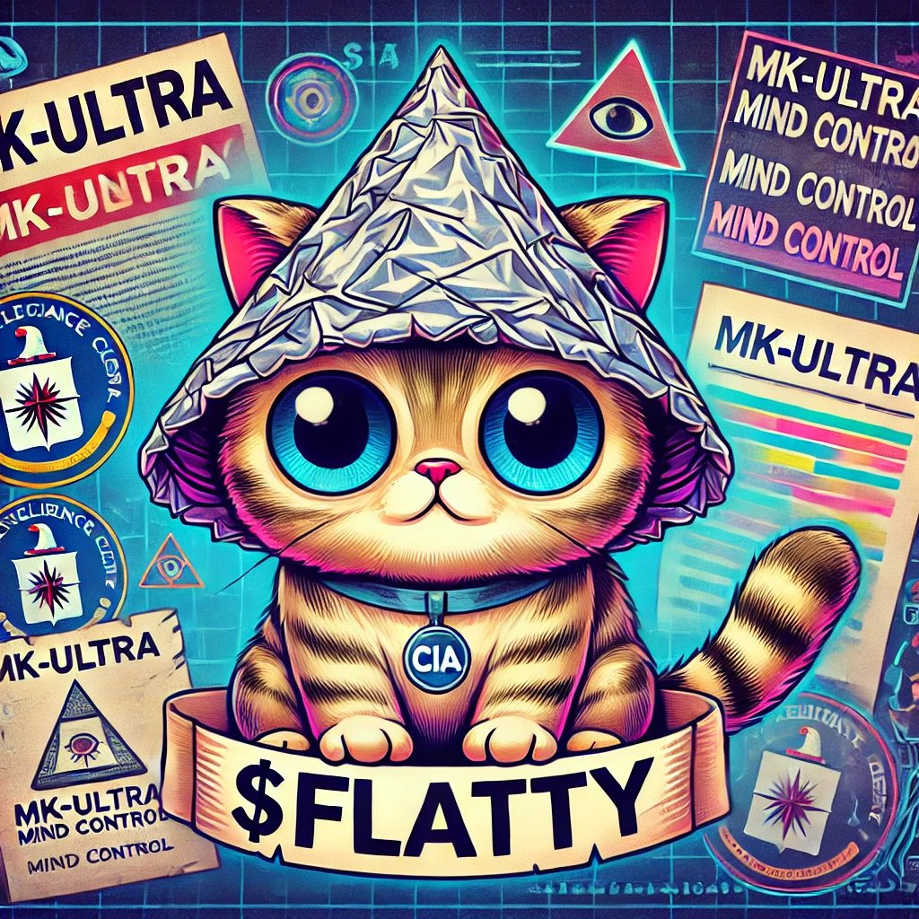 FlattyCoin's tweet photo. 🚨 Did you know? The CIA’s MK-Ultra program on mind control was real! 😱 

$FLATTY Flatty’s here to remind you that truth is stranger than fiction. Always question everything! 🧠 #FLATTY #MKUltra #FlattyCat #FlattyCoin https://t.co/NQxju7Wbug